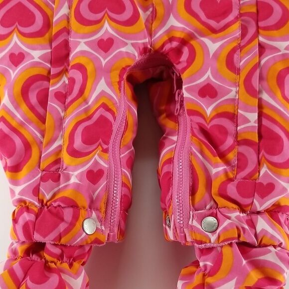 Me Too Snowsuit Baby Girls 3- 6 Months Double Full Zip One Piece Winter Hearts - Picture 3 of 8